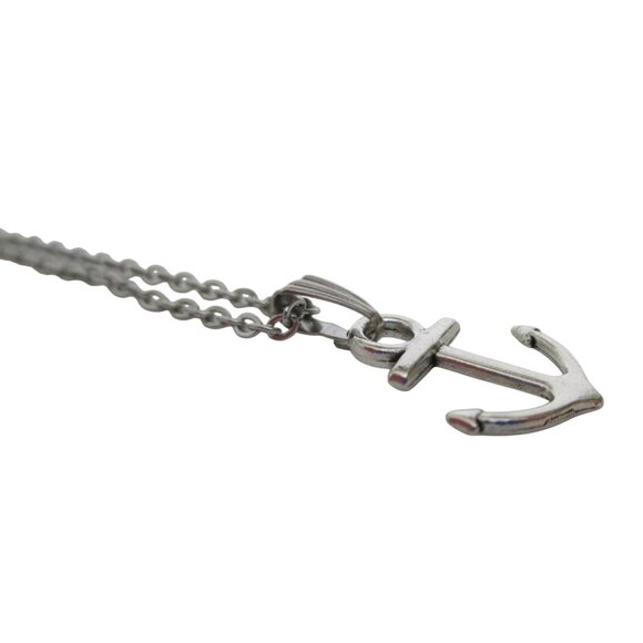 New Anchor Pendant Necklace 18" Stainless Chain - Nautical Layering Jewelry Gift - Picture 3 of 5